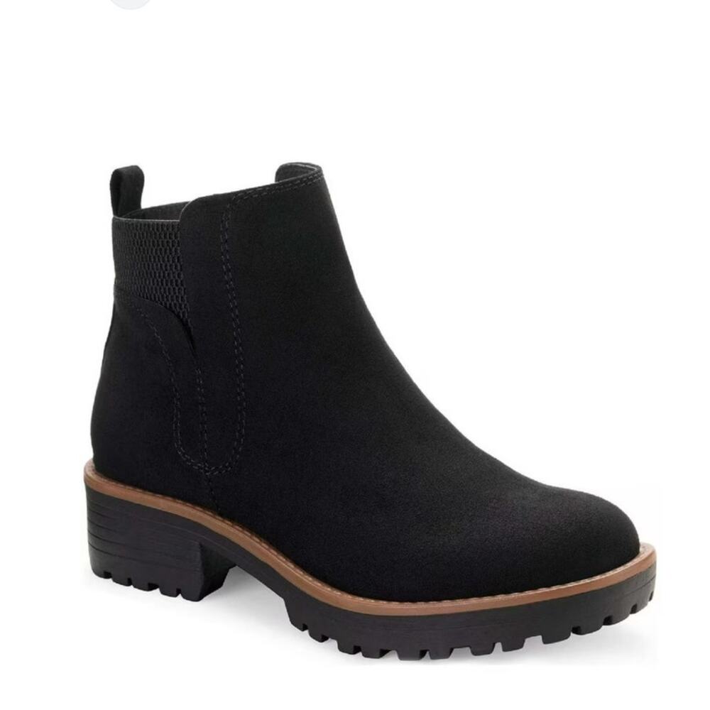 Sun + Stone Womens Kandy Zipper Dressy Ankle Booties Black 11M